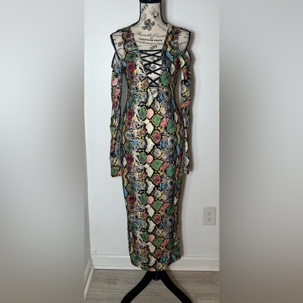 Multicolor Snake Print Dress